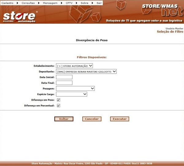 DIVERGÊNCIA DE PESO